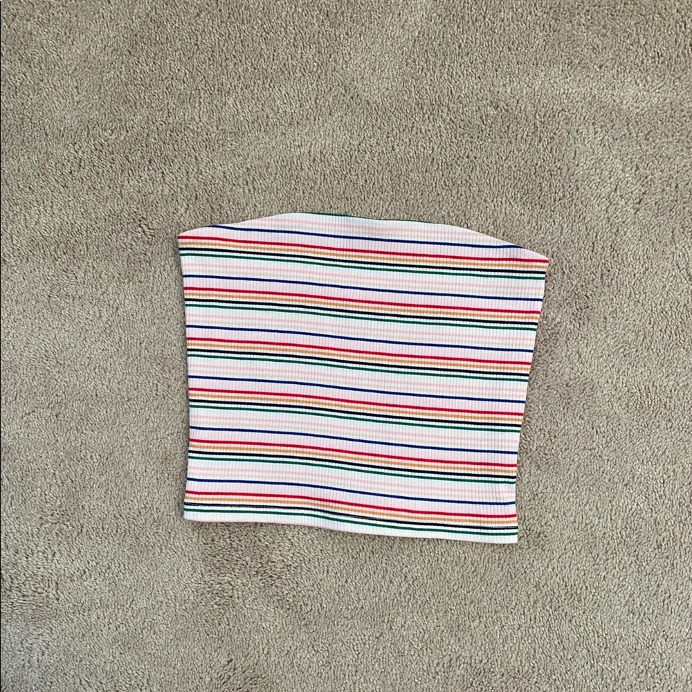 Colorful striped tube top